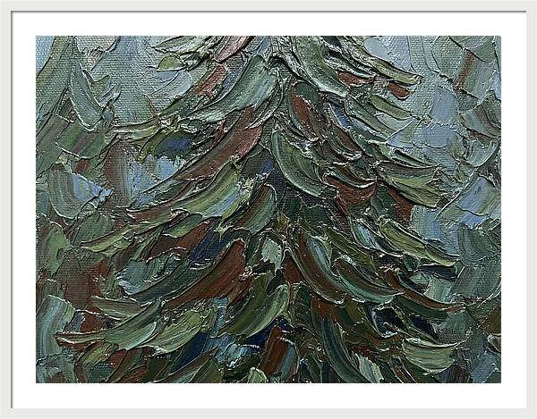 Fir Tree In Palette Knife Style