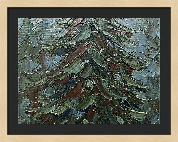 Fir Tree In Palette Knife Style