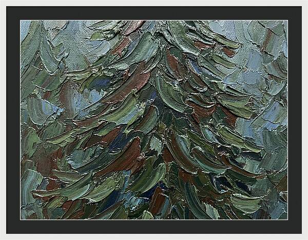 Fir Tree In Palette Knife Style