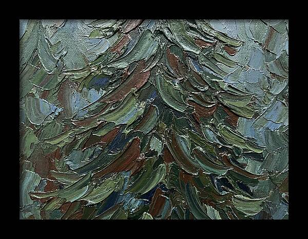 Fir Tree In Palette Knife Style