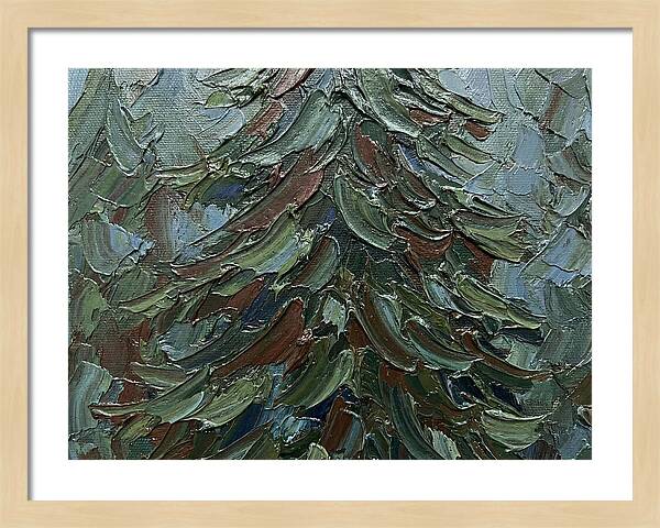 Fir Tree In Palette Knife Style