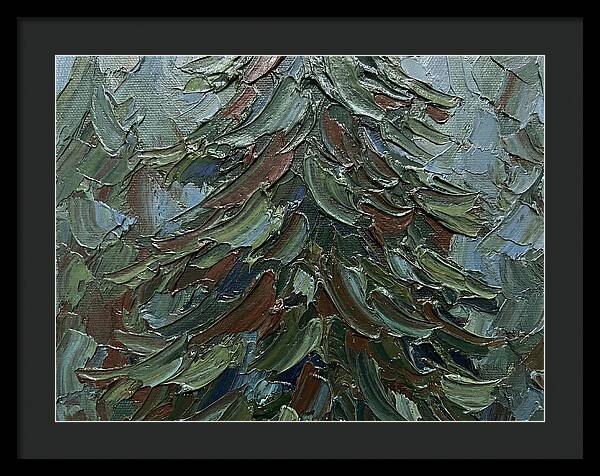 Fir Tree In Palette Knife Style