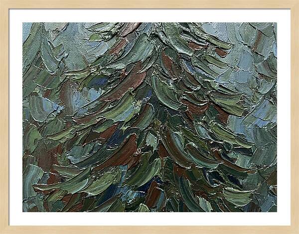 Fir Tree In Palette Knife Style