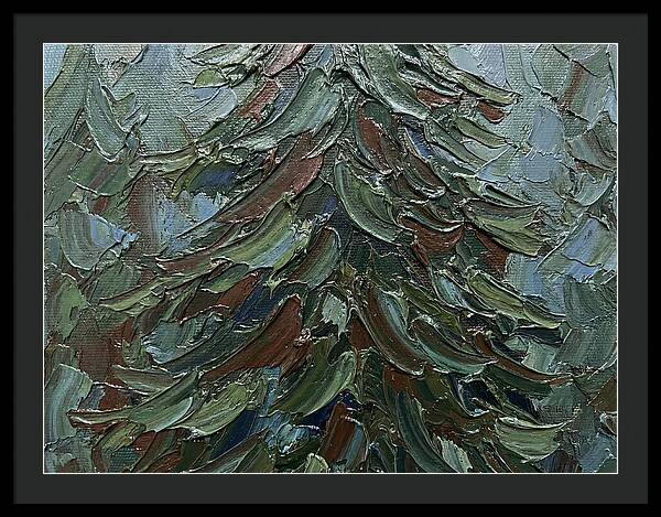 Fir Tree In Palette Knife Style