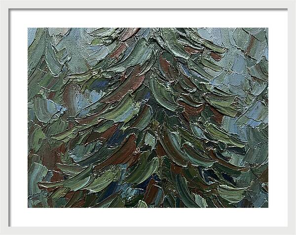 Fir Tree In Palette Knife Style