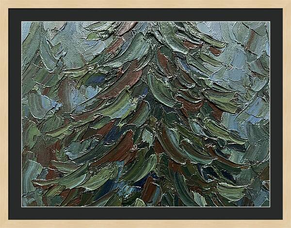 Fir Tree In Palette Knife Style