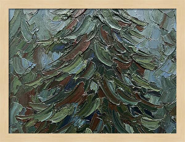 Fir Tree In Palette Knife Style