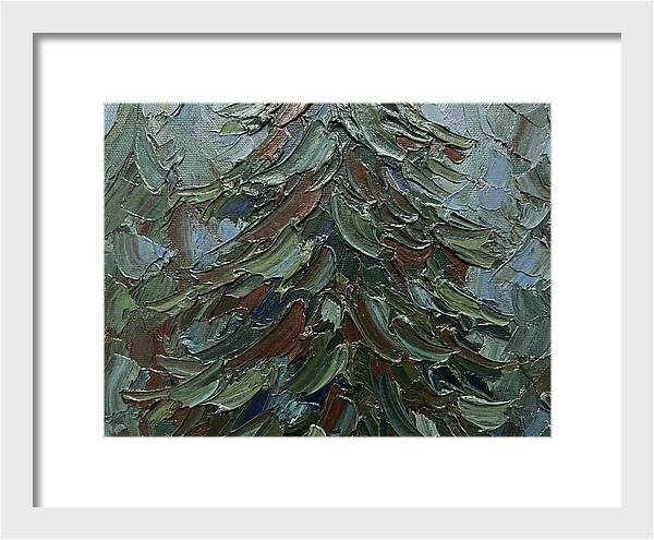 Fir Tree In Palette Knife Style