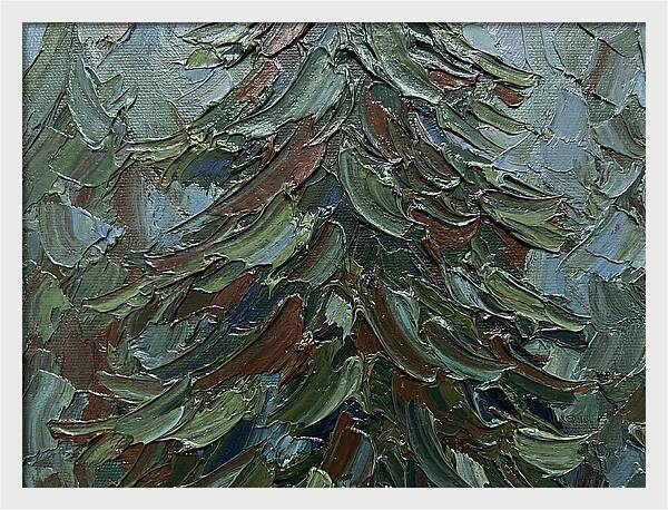 Fir Tree In Palette Knife Style