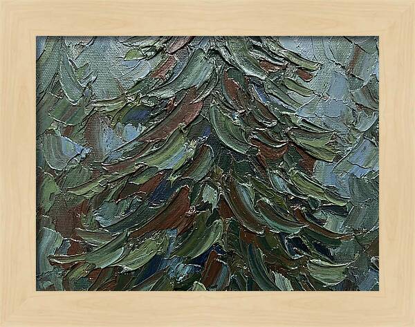 Fir Tree In Palette Knife Style