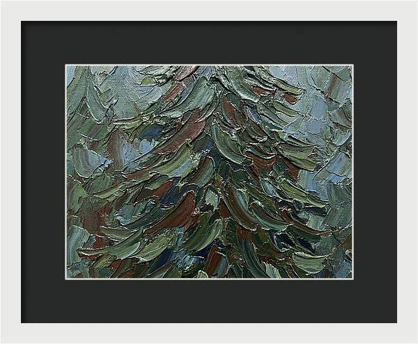 Fir Tree In Palette Knife Style