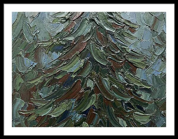 Fir Tree In Palette Knife Style