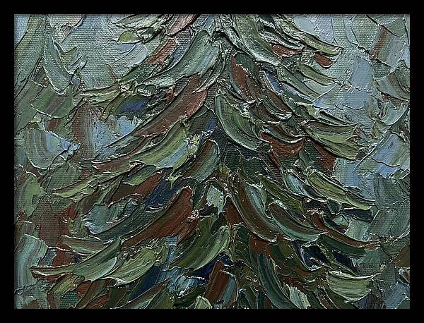 Fir Tree In Palette Knife Style