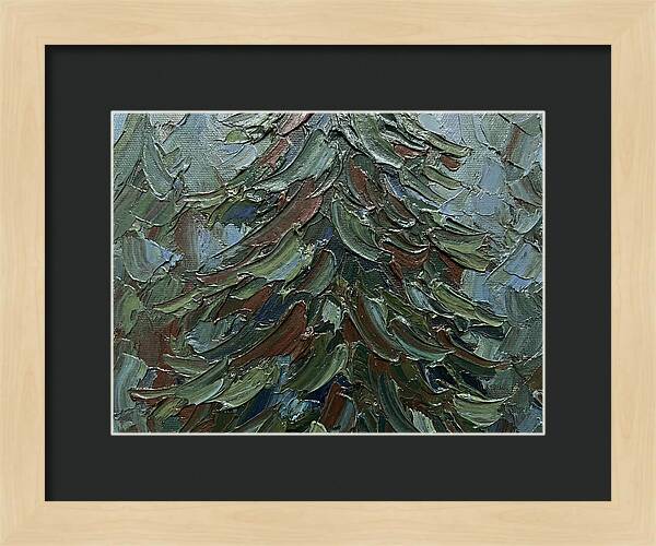 Fir Tree In Palette Knife Style