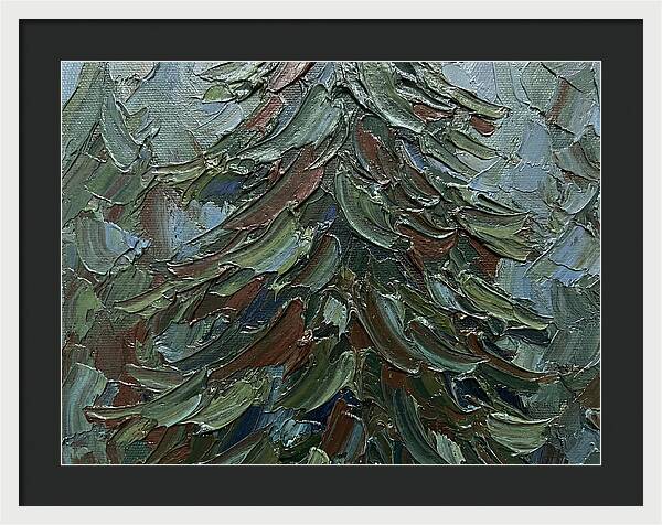 Fir Tree In Palette Knife Style