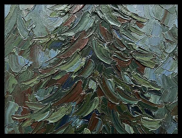 Fir Tree In Palette Knife Style