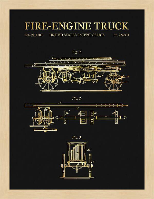 Fire Engine Truck Gold Patent Us224911