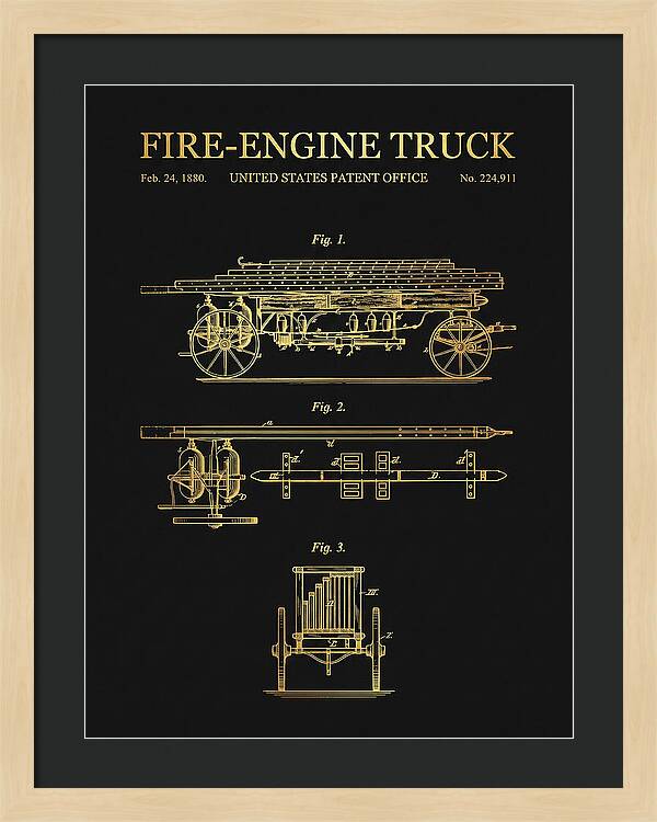 Fire Engine Truck Gold Patent Us224911