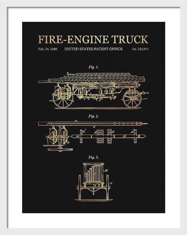 Fire Engine Truck Gold Patent Us224911