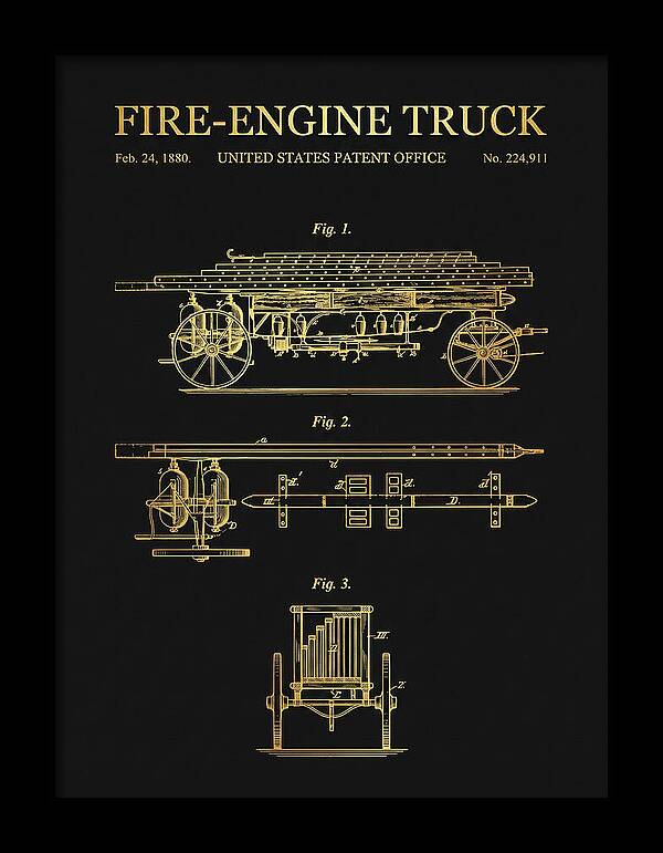 Fire Engine Truck Gold Patent Us224911