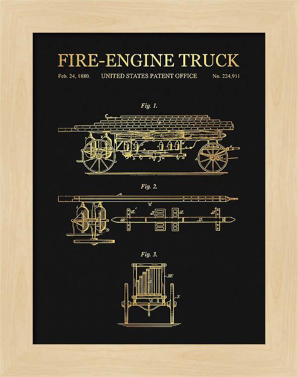 Fire Engine Truck Gold Patent Us224911