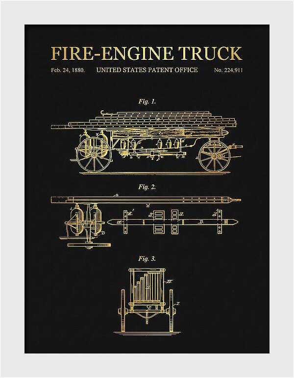 Fire Engine Truck Gold Patent Us224911