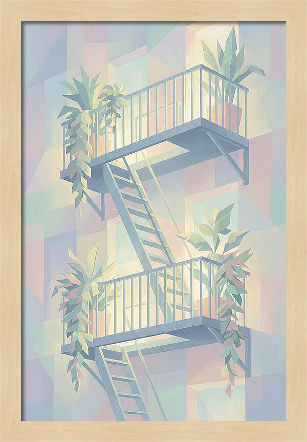 Fire Escape With Cascading Plants