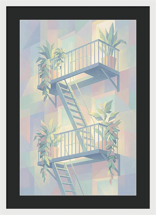 Fire Escape With Cascading Plants