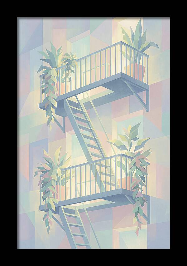 Fire Escape With Cascading Plants
