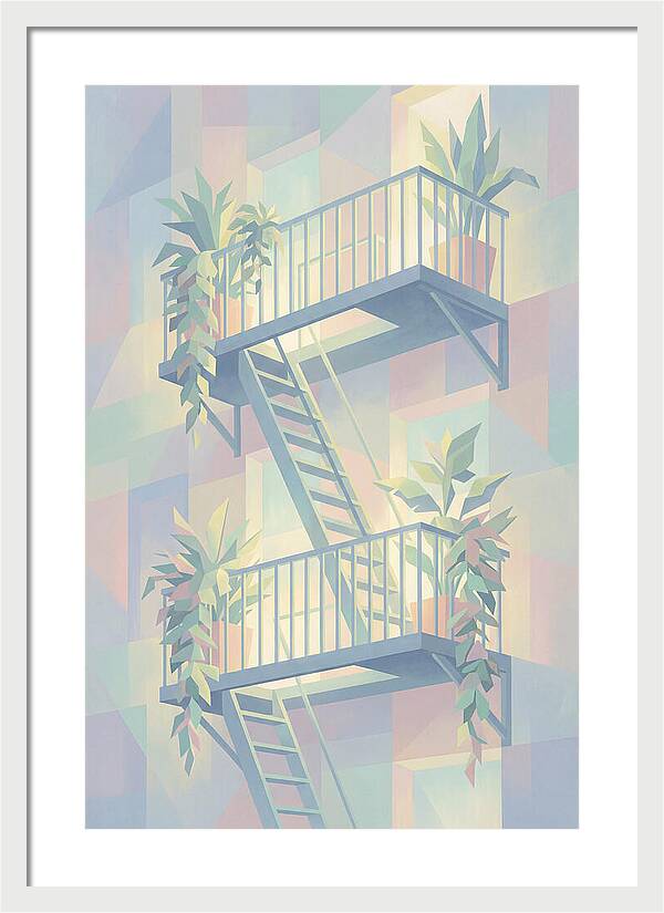 Fire Escape With Cascading Plants