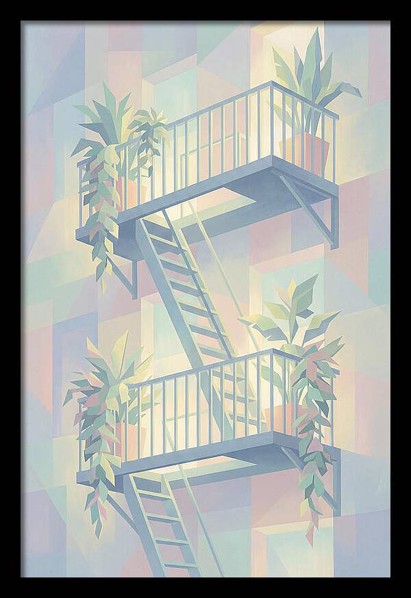 Fire Escape With Cascading Plants