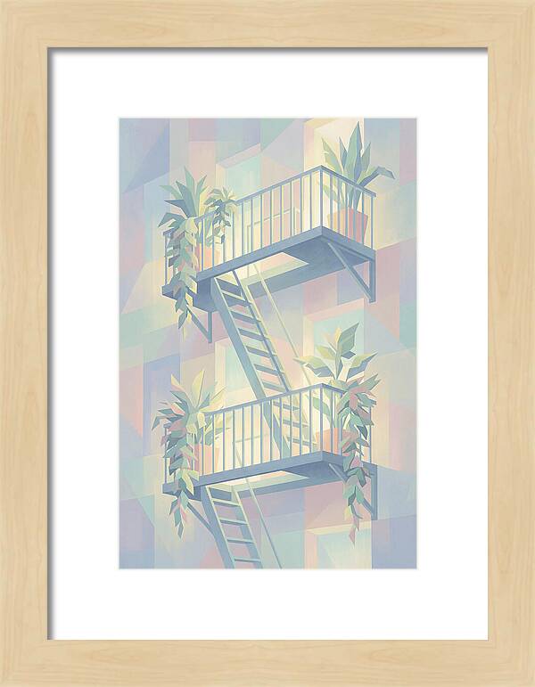 Fire Escape With Cascading Plants