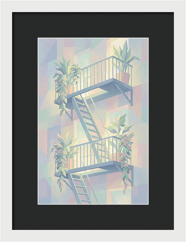 Fire Escape With Cascading Plants