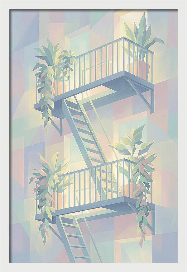 Fire Escape With Cascading Plants