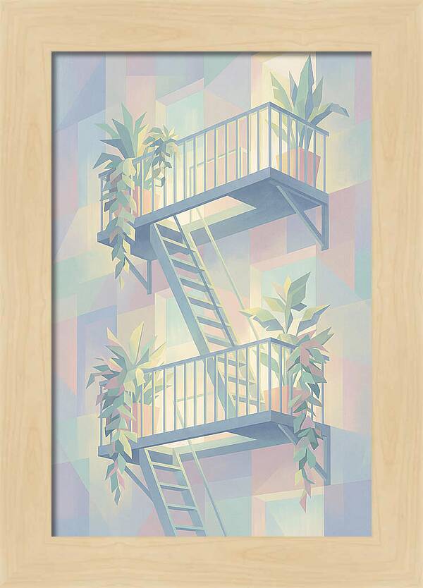 Fire Escape With Cascading Plants