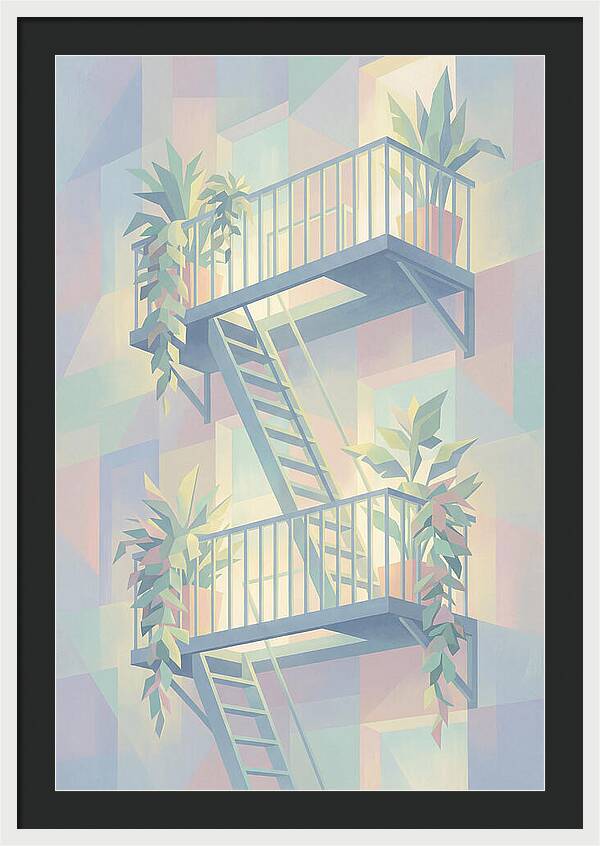 Fire Escape With Cascading Plants