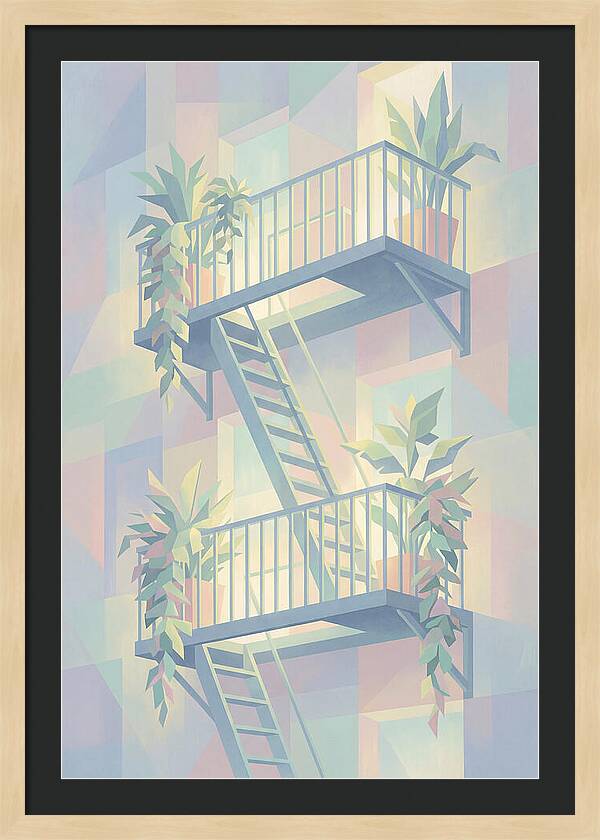 Fire Escape With Cascading Plants