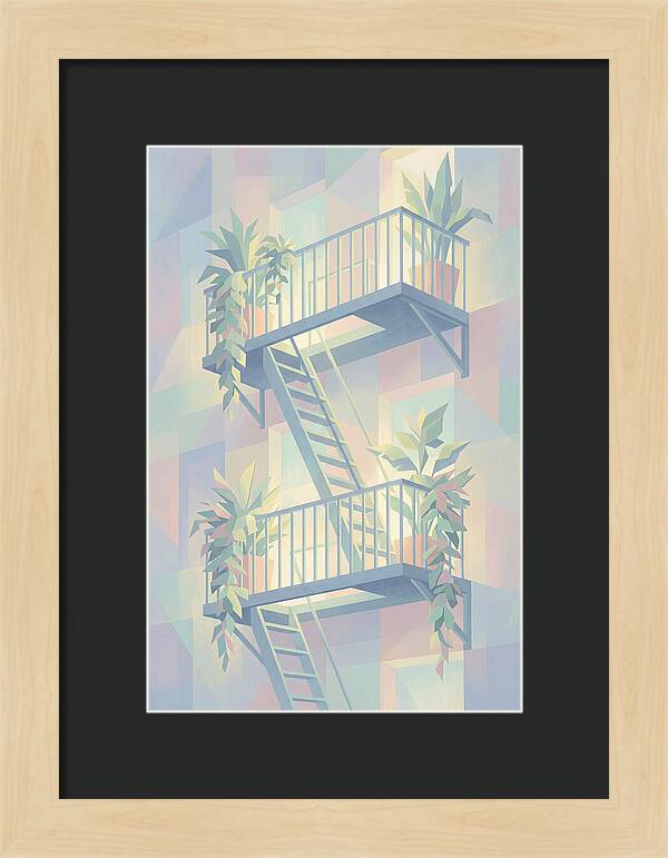 Fire Escape With Cascading Plants