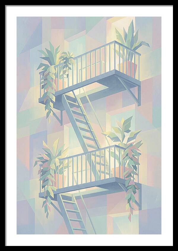 Fire Escape With Cascading Plants