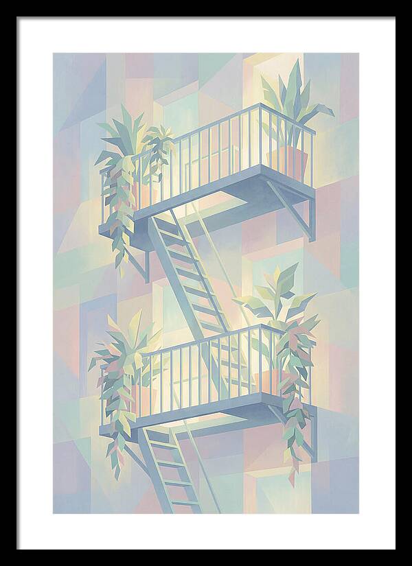 Fire Escape With Cascading Plants
