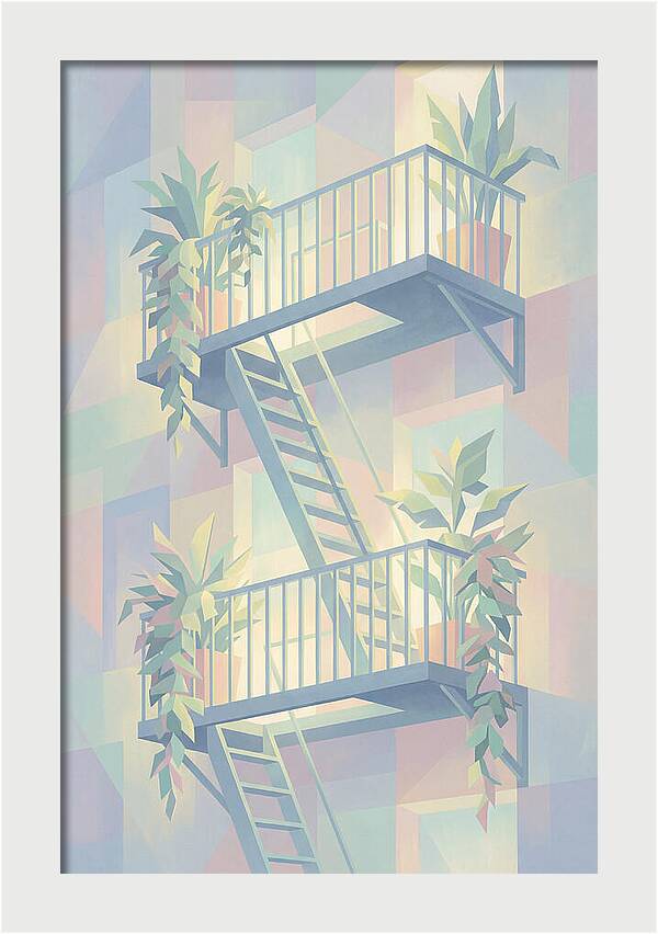 Fire Escape With Cascading Plants