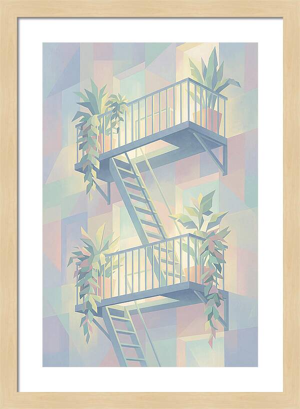 Fire Escape With Cascading Plants