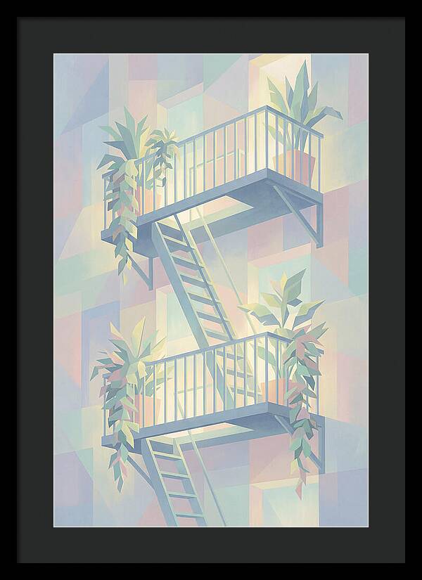 Fire Escape With Cascading Plants