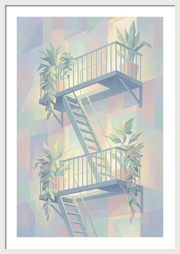 Fire Escape With Cascading Plants