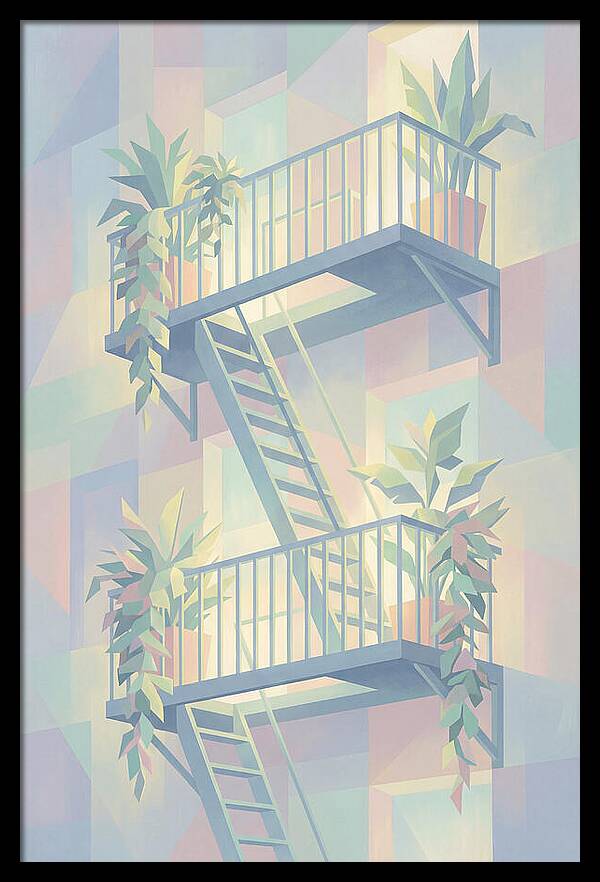 Fire Escape With Cascading Plants
