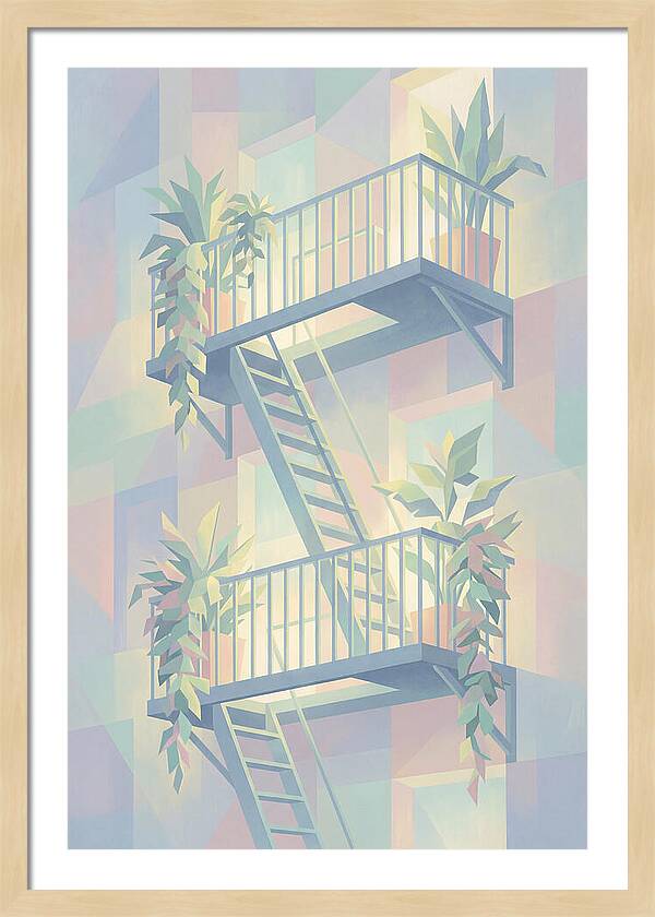 Fire Escape With Cascading Plants