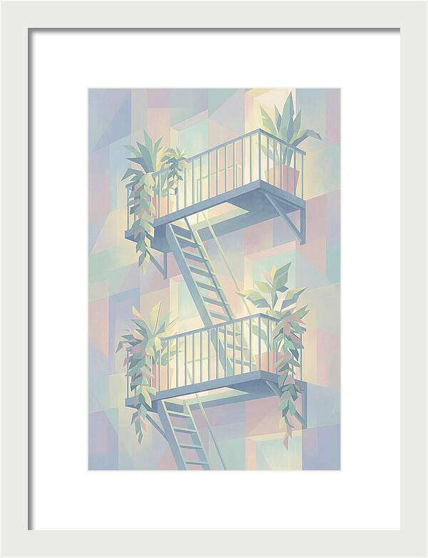 Fire Escape With Cascading Plants