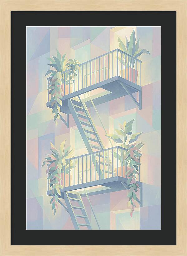 Fire Escape With Cascading Plants