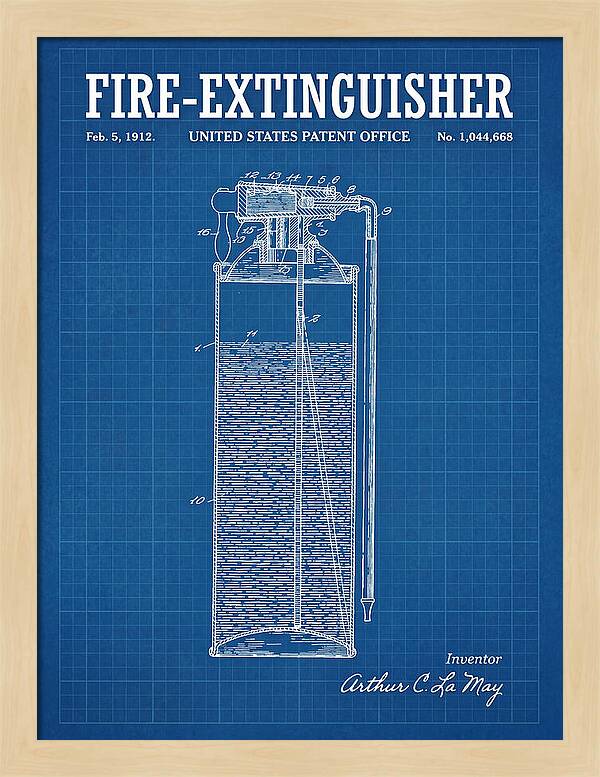 Fire Extinguisher Blueprint Patent Us1044668