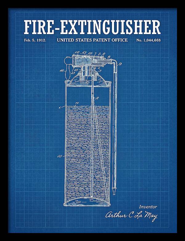 Fire Extinguisher Blueprint Patent Us1044668